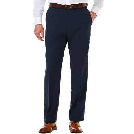 macy's, Haggar Men's Cool 18 Pro Classic-Fit Expandable Waist Flat Front Stretch Dress Pants