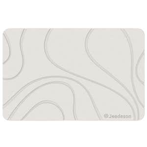 stone bath mat on white background