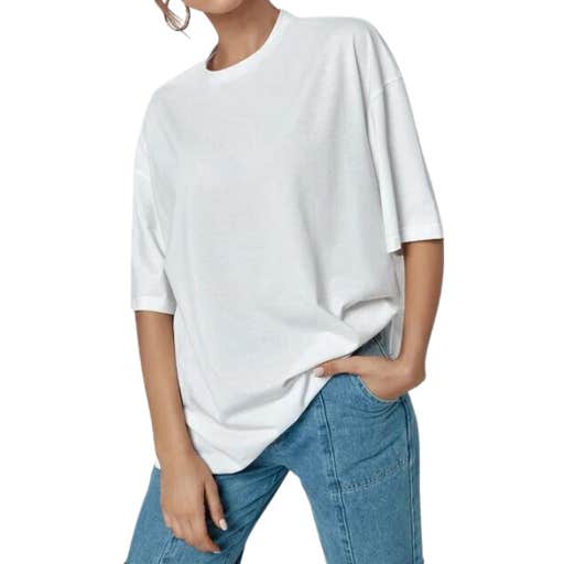 shein, SheIn Crew Neck Drop Shoulder Oversized Tee