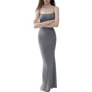 PUMIEY Soft Lounge Long Slip Dress