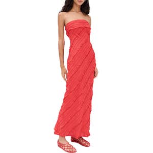 shopbop, endless rose Strapless Ruffled Maxi Dress