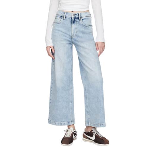 gap, Gap High Rise Stride Wide-Leg Ankle Jeans