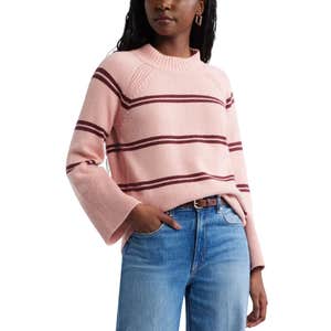 Nordstrom; Caslon Bell Sleeve Mock Neck Merino Wool & Cotton Sweater