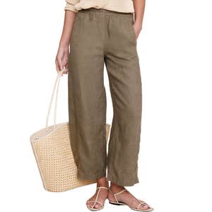 banana republic, Banana Republic Mid-Rise Relaxed Painter Pull-On Pant in Linen