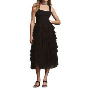 BHLDN Talia Corset Tulle Midi Dress