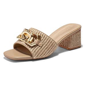 Coutgo Womens Raffia Slide Sandals