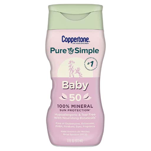 amazon, Coppertone Pure and Simple Baby Sunscreen SPF 50 Lotion
