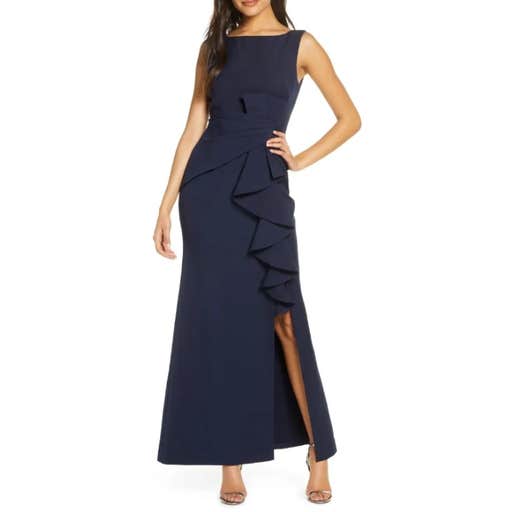 nordstrom, Eliza J Ruffle Front Gown