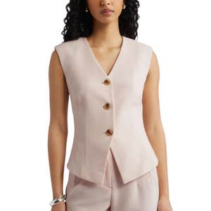 open edit the icon darted vest in pink