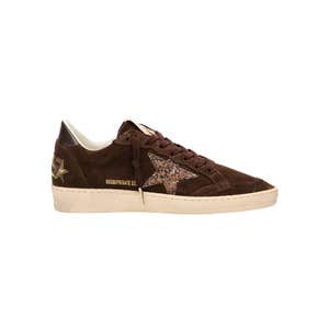 Golden Goose Ball Star Suede Glitter-Star Low-Top Sneakers