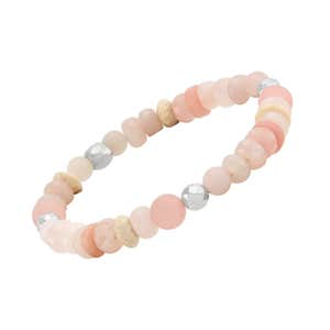 Silpada Pink Coast Beaded Stretch Bracelet, Mixed Stones (6-8mm)