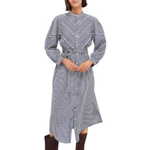 Pomander Place Navy Gingham Jolene Dress