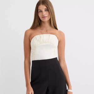 Loft Shirred Curved Bustier Top