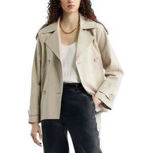 Nordstrom; Belted Stretch Cotton Short Trench Coat