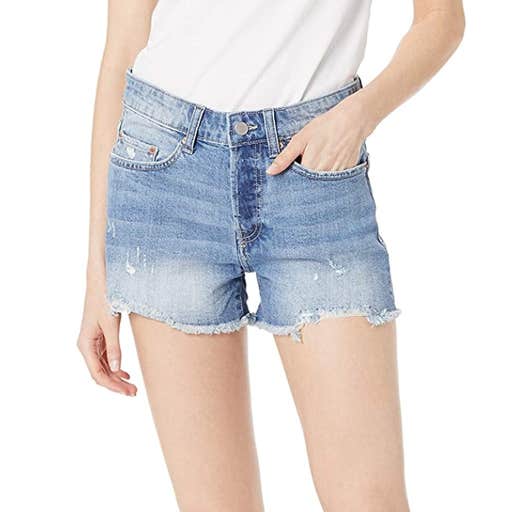 amazon, The Drop Sasha Vintage Mid-Rise Button Fly Cutoff Denim Short