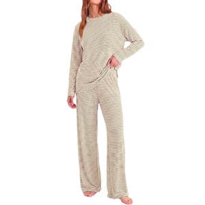 amazon, PRETTYGARDEN Striped 2 Piece Lounge Set