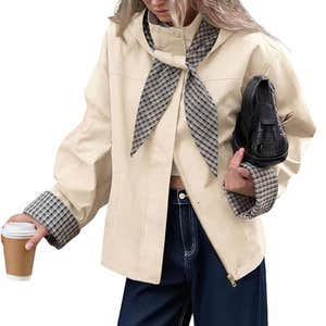 Amazon; Tankaneo Womens Cropped Trench Coat