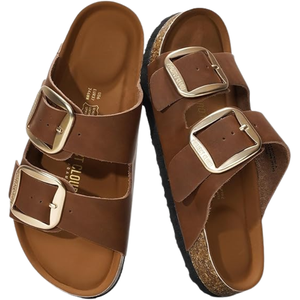 Project Cloud Genuine Leather Flat Sandals