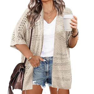 amazon, IN'VOLAND Plus Size Summer Lightweight Cardigan