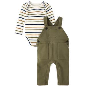 The Children's Place Baby Boys Striped Utility 2-Piece Outfit Set