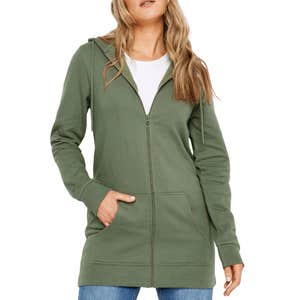 Long Tall Sally LTS Tall Khaki Green Cotton Longline Hoodie