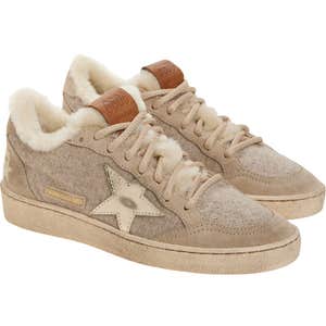 Golden Goose Ball Star Wool Wool & Faux Shearling Sneaker