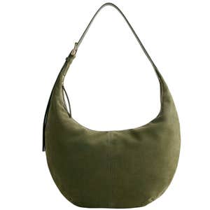 quince, Quince Italian Suede Crescent Shoulder Bag