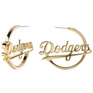 fanatics, Fanatics Los Angeles Dodgers BaubleBar Wordmark Hoop Earrings