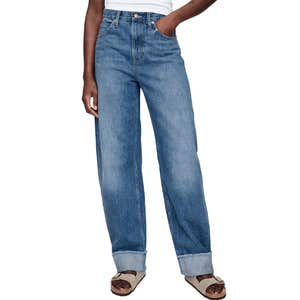 Gap High Rise Cuffed Barrel Jeans
