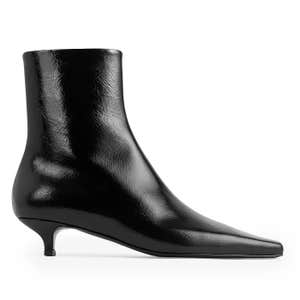 Toteme Slim Glossy Leather Ankle Boots