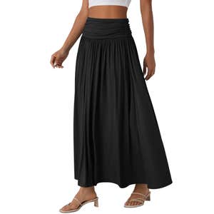 halara, Halara High Waisted Ruched Flowy Maxi Casual Skirt