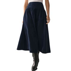 Next Dropped Waist Corduroy Midi Skirt