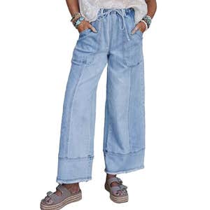 amazon, SHEWIN Trendy Wide Leg Stretchy Jeans