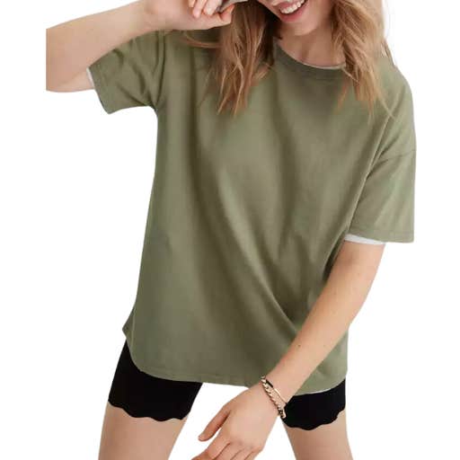 aerie, Aerie Distressed Basic Boyfriend T-Shirt