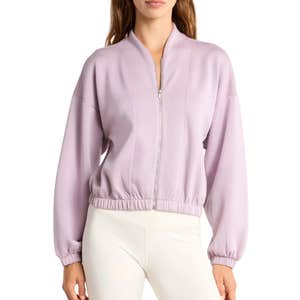 nordstrom rack, Z by Zella Whisper Knit Bomber Jacket
