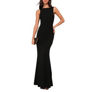 Lulus Love In Your Eyes Black Knotted Mermaid Maxi Dress