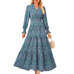 amazon, PRETTYGARDEN Floral Long Sleeve Maxi Dress