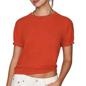 anthropologie, Pilcro Bennie Cotton Slim Puff Sleeve Tee