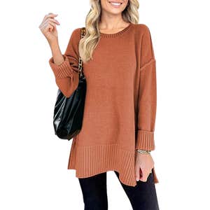 MEROKEETY Womens Fall Winter Oversized Casual Pullover Tunic Sweater