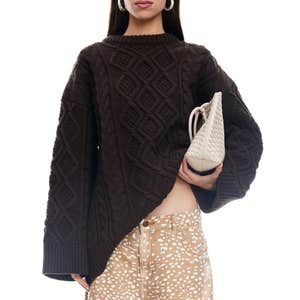 LIONESS Gigi Oversize Cable Stitch Sweater
