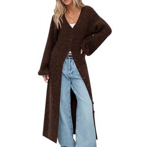 amazon, Saodimallsu Oversized Long Cardigans Button Up V Neck Sweater Coats