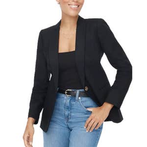 J.Crew Factory Linen-Blend One-Button Blazer