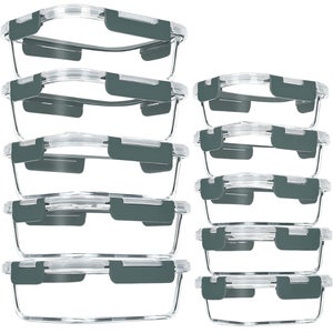 Verones 10 Pack Glass Meal Prep Containers