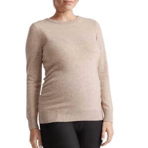 Quince Mongolian Cashmere Maternity Crewneck Sweater