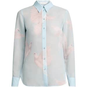 Stella McCartney Birds Silk Georgette Slim-Fit Shirt