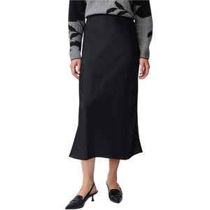 Ann Taylor Satin Bias Midi Slip Skirt