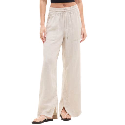 athleta, Athleta Retreat Linen High Rise Wide Leg Pants