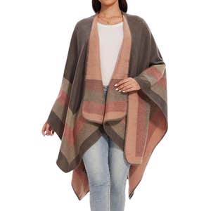 Shawl Wraps for Women, Elegant Knitted Cape Open Front Poncho Scarf Blanket Cardigan Coat for Spring, Autumn, and Winter