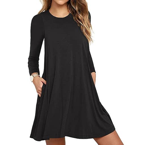 amazon, Unbranded Long Sleeve Pocket T-Shirt Dress