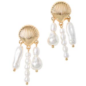 loft, Loft Seashell Pearlized Drop Earrings
